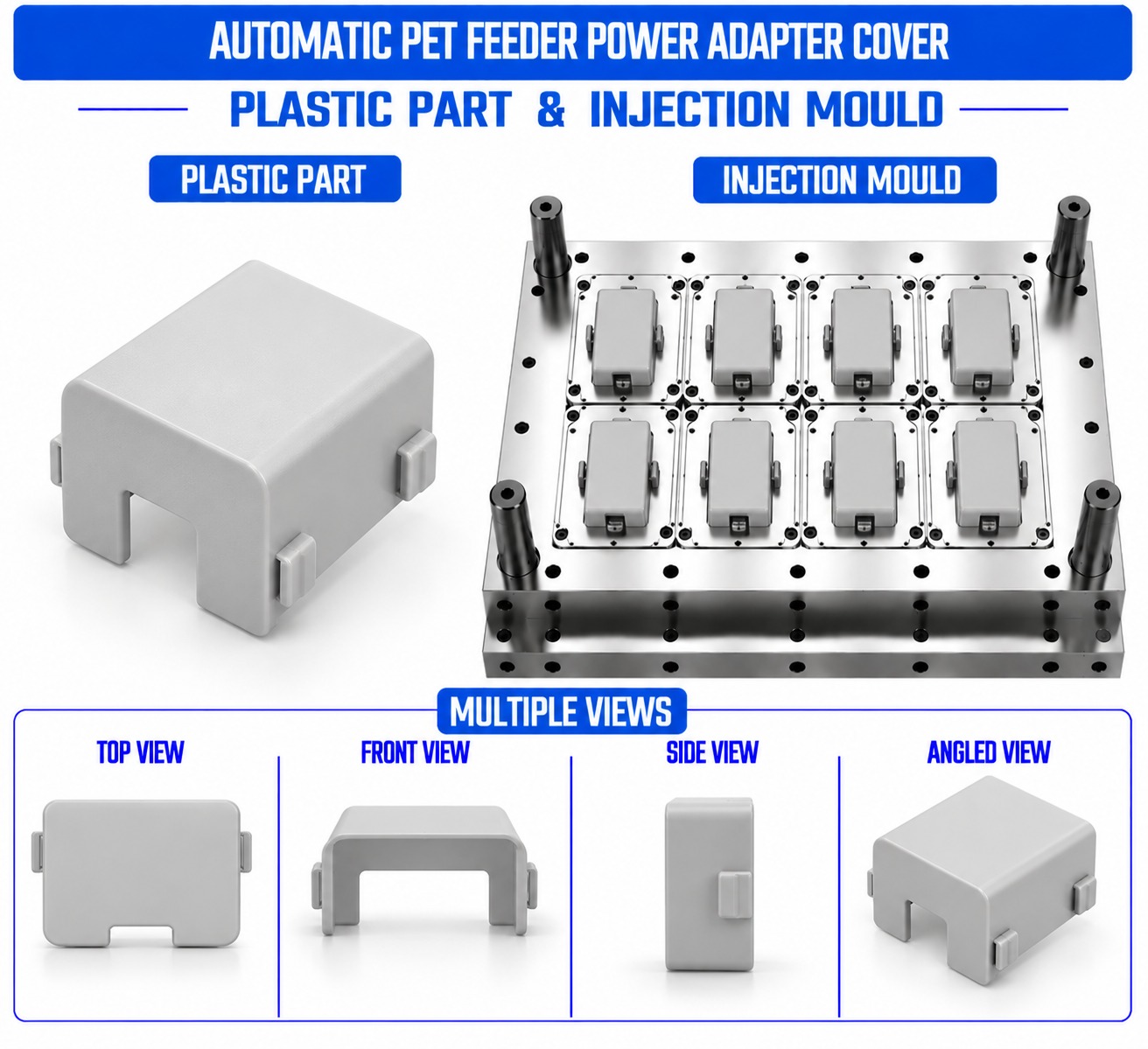 Automatic Pet Feeder Plastic Power Adapter Cover Mould and Moulding Service